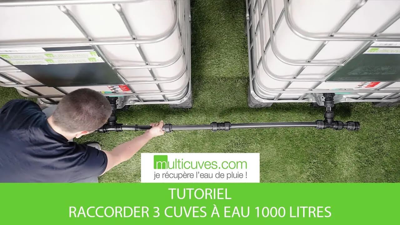 Miniature de la vidéo d'installation d'un kit pour jumeler trois cuves d'eau horizontalement, par Multicuves.com